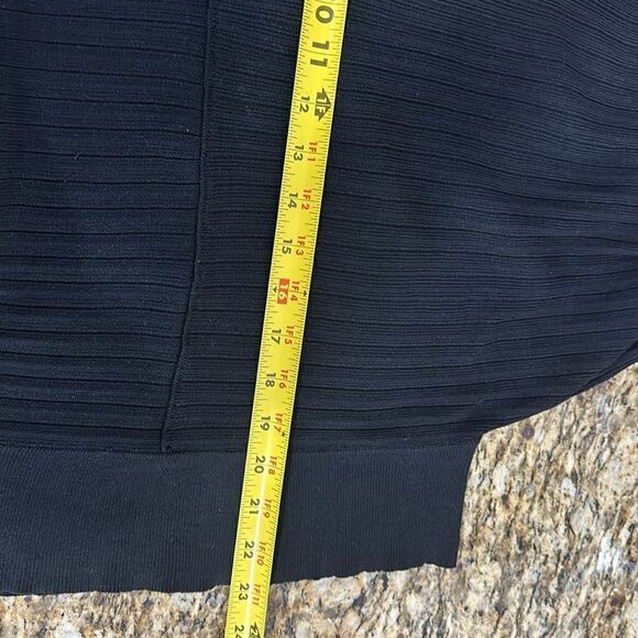 Karlie Viscose Black V-neck Dolman Sleeve Ribbed Knit Pullover Sweater Size S - Picture 9 of 9